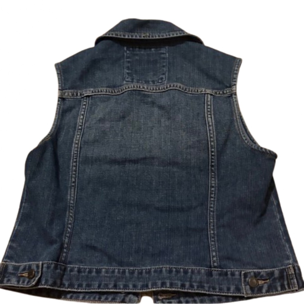 The Limited Denim Vest Small Dark Wash Fitted Button Front Jean Jacket Women’s - Picture 4 of 4